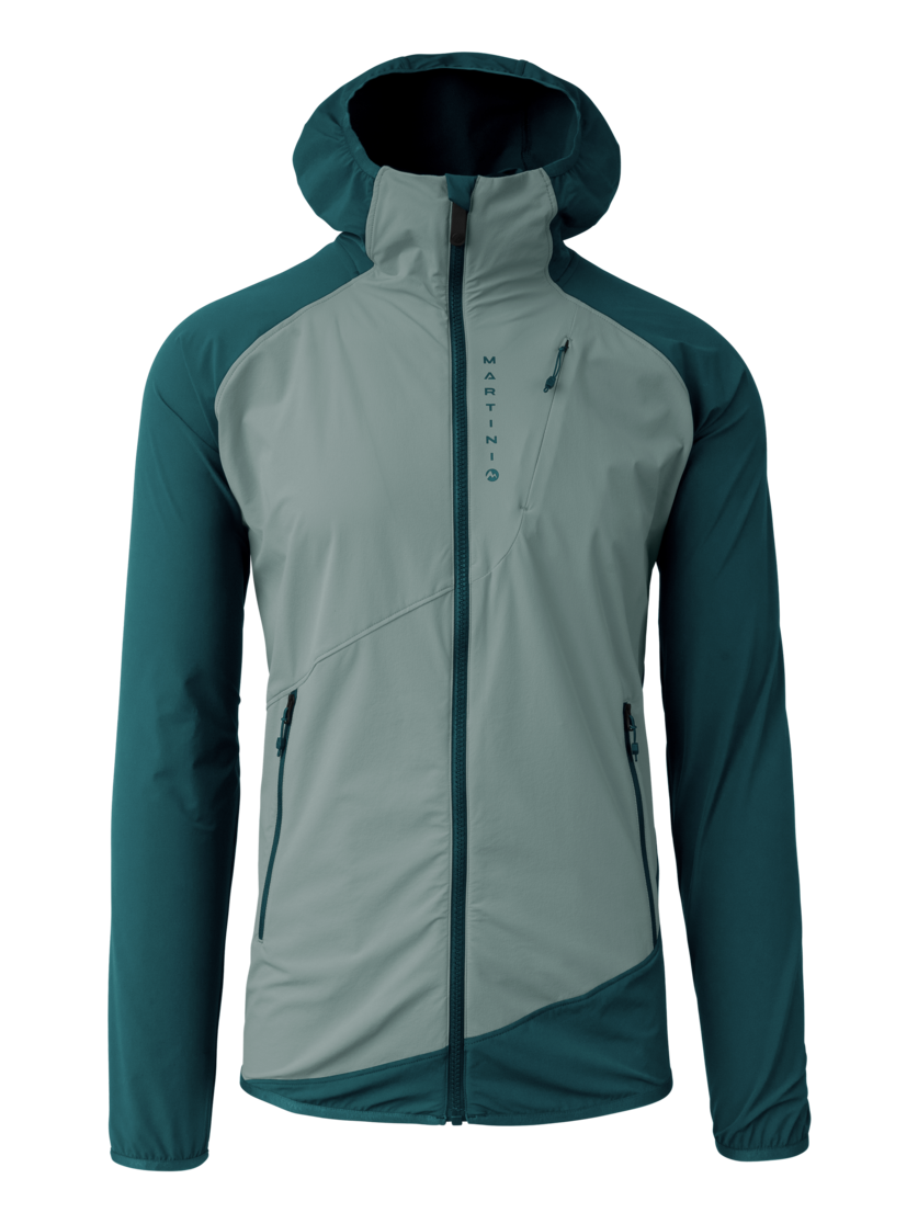 Martini Sportswear - Hillclimb ML Hooded Jacket M - Strati intermedi in seaport-misty blue - vista frontale - Uomo