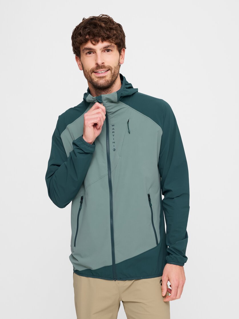 Martini Sportswear - Hillclimb ML Hooded Jacket M - Strati intermedi in true navy-limeskin - vista frontale modello - Uomo