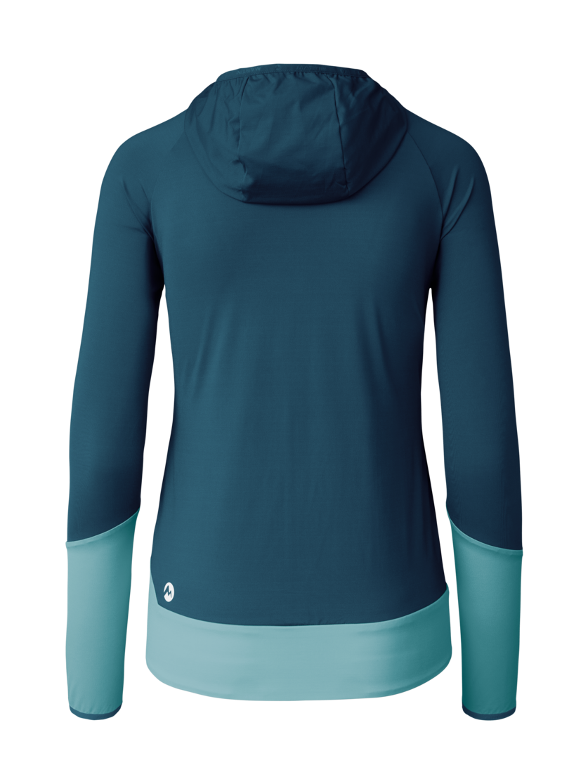 Martini Sportswear - Yalca Hybrid Windbreaker Jacket W - Giacche ibride in poseidon-surf - vista posteriore - Donna