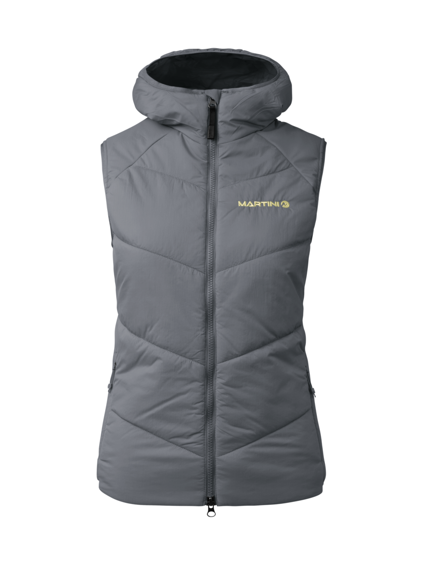 Martini Sportswear - Desire Padded Vest Primaloft®W - Outdoor vests in storm-butter cream - front view - Women