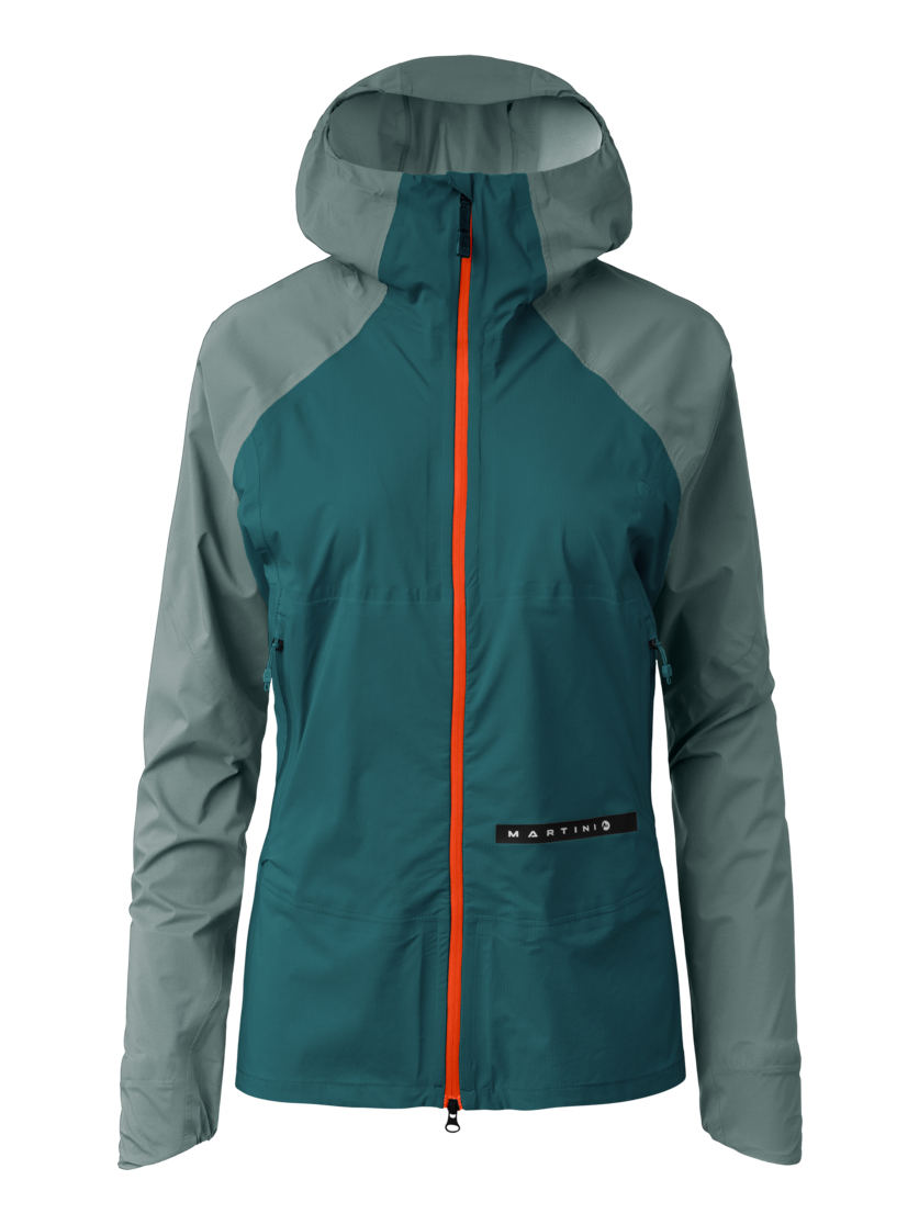 Martini Sportswear - Hillclimb HS Hooded Jacket W - Giacche Hardshell in seaport-misty blue - vista frontale - Donna