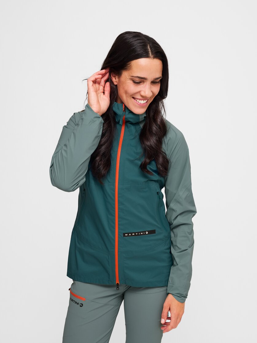 Martini Sportswear - Hillclimb HS Hooded Jacket W - Giacche Hardshell in black-white - vista frontale modello - Donna