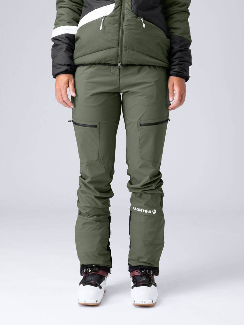 Martini Sportswear - Horizon Pants W - Pantaloni lunghi in mosstone-black - vista frontale modello - Donna