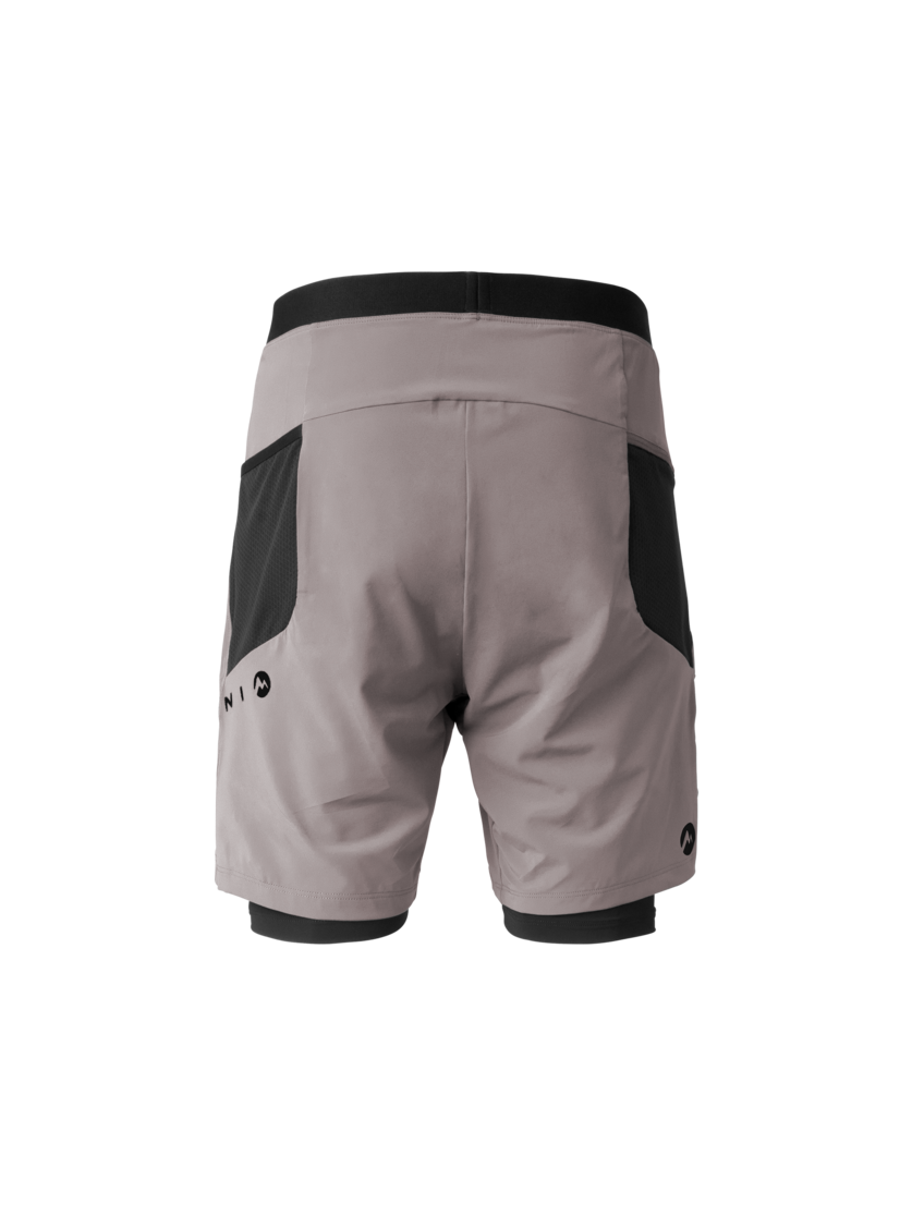 Martini Sportswear - Hillclimb 2in1 Shorts M - Kurze Hosen in ash-black - Rückansicht - Herren