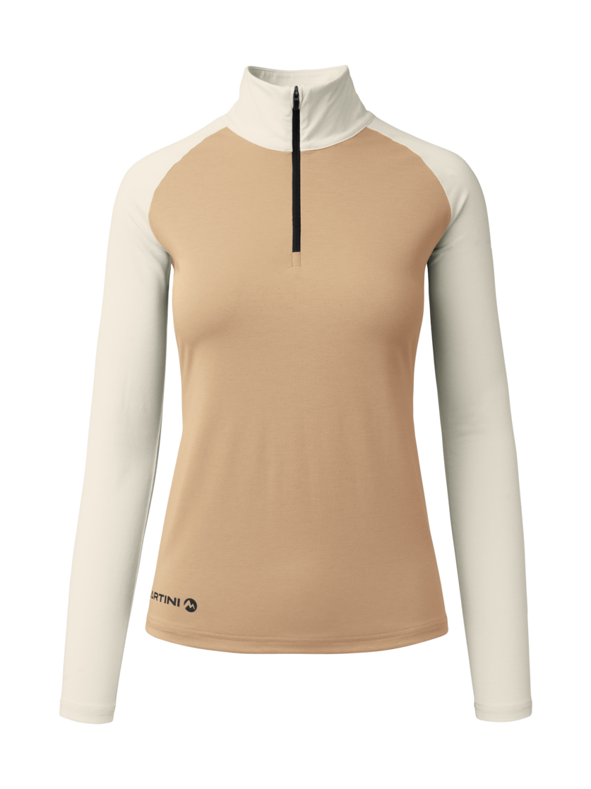 Martini Sportswear - Horizon Halfzip Shirt W - Longsleeves in desert-off white - front view - Women