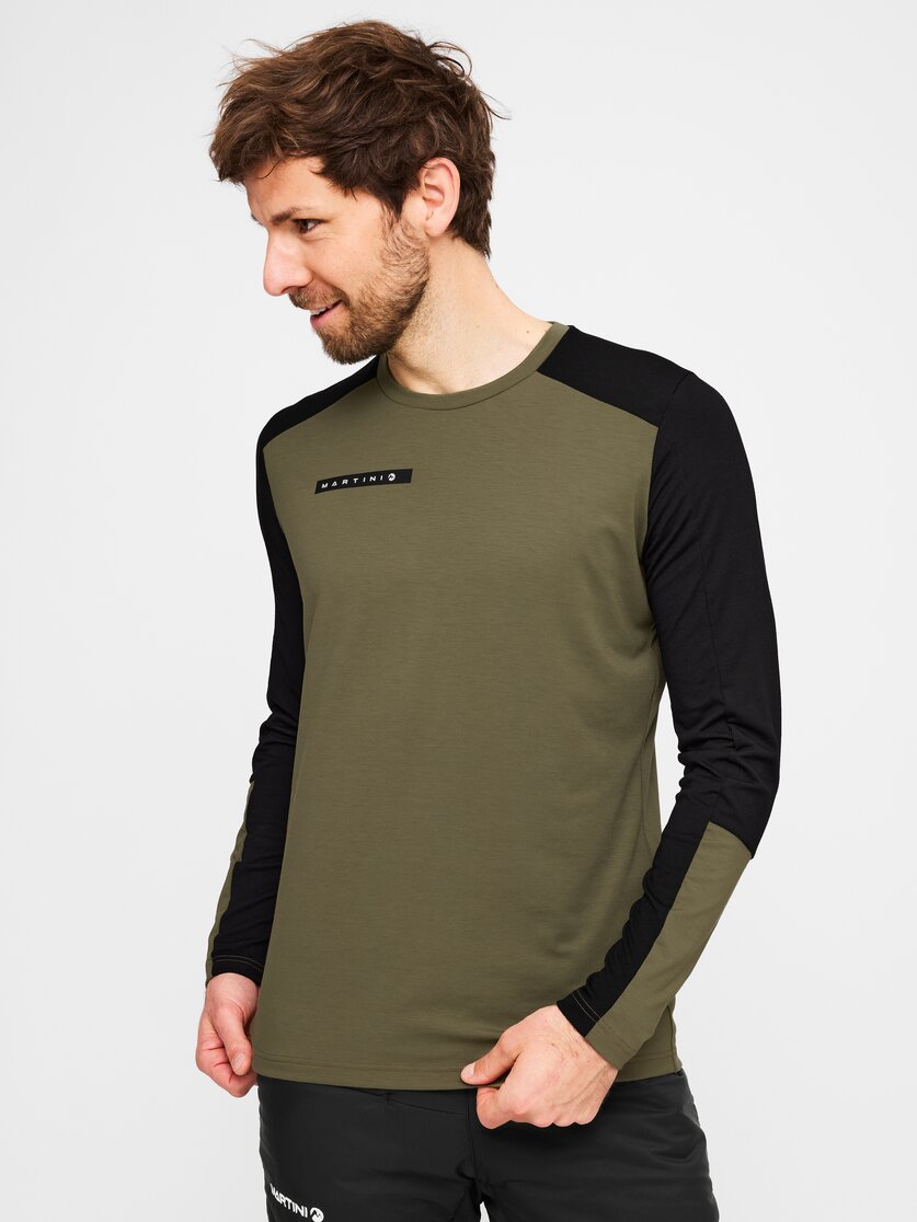 Martini Sportswear - Yalca Shirt M - Maglie a maniche lunghe in black-granite - vista frontale modello - Uomo