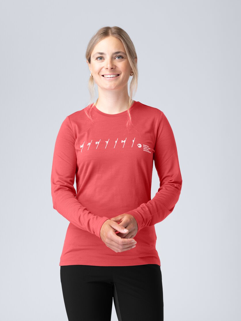 Martini Sportswear - Argon Shirt W - Maglie a maniche lunghe in mosstone - vista frontale modello - Donna