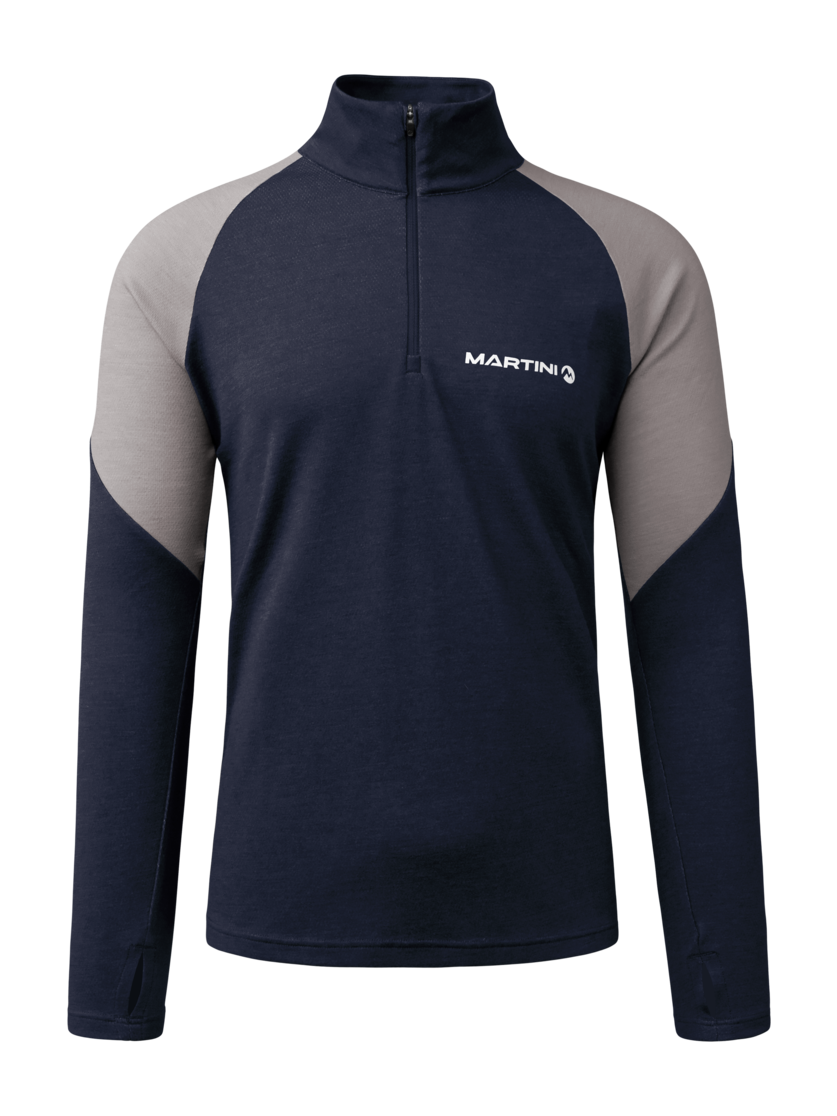 Martini Sportswear - Horizon Halfzip Shirt M - Maglie a maniche lunghe in true navy-ash - vista frontale - Uomo