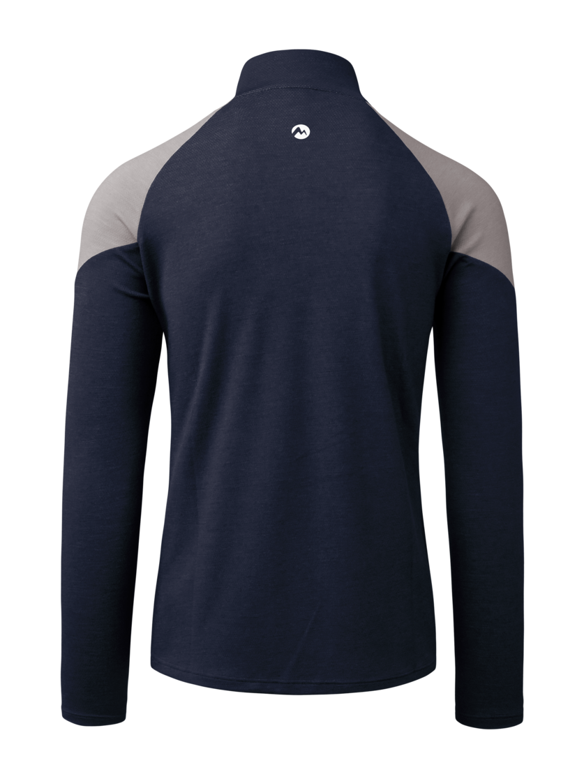 Martini Sportswear - Horizon Halfzip Shirt M - Maglie a maniche lunghe in true navy-ash - vista posteriore - Uomo