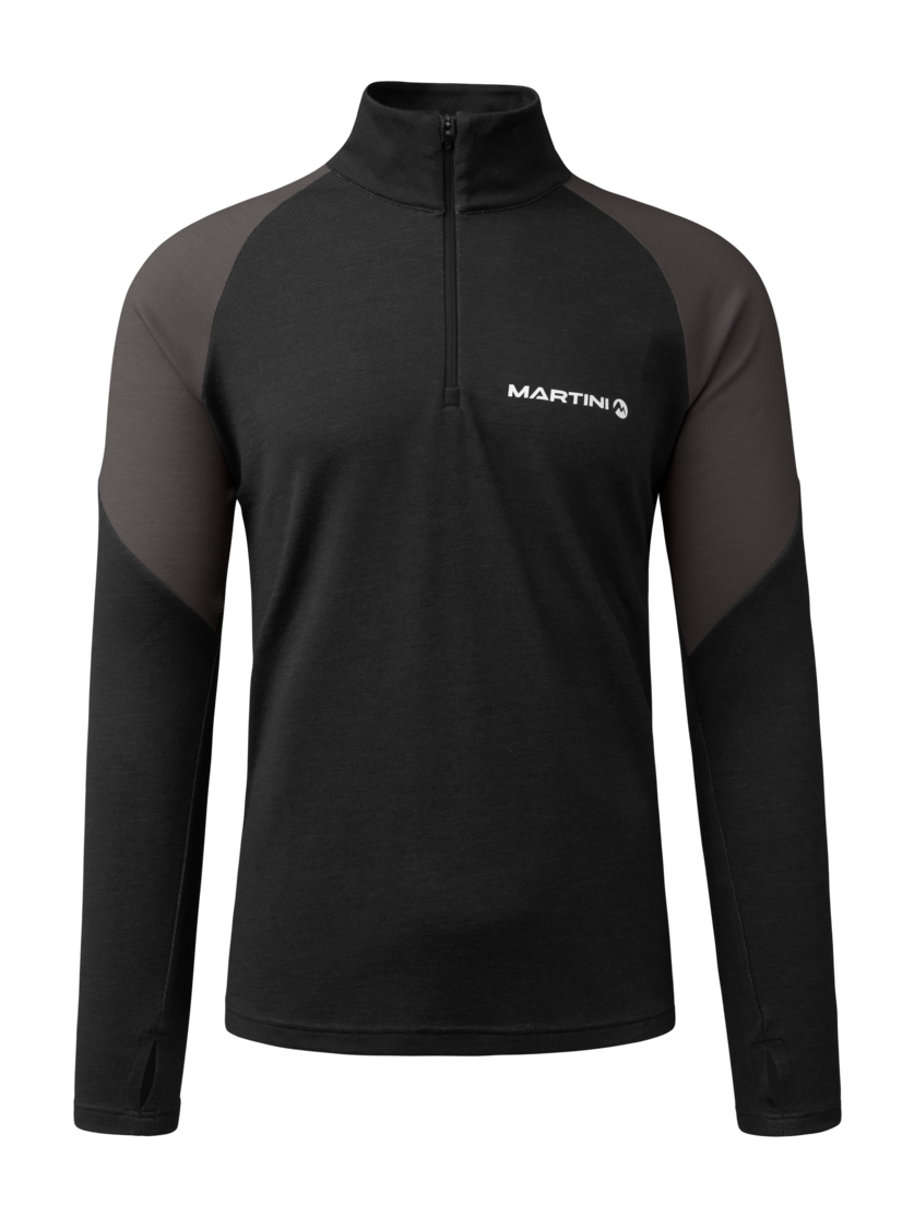 Martini Sportswear - Horizon Halfzip Shirt M - Langarmshirts in black-granite - Vorderansicht - Herren