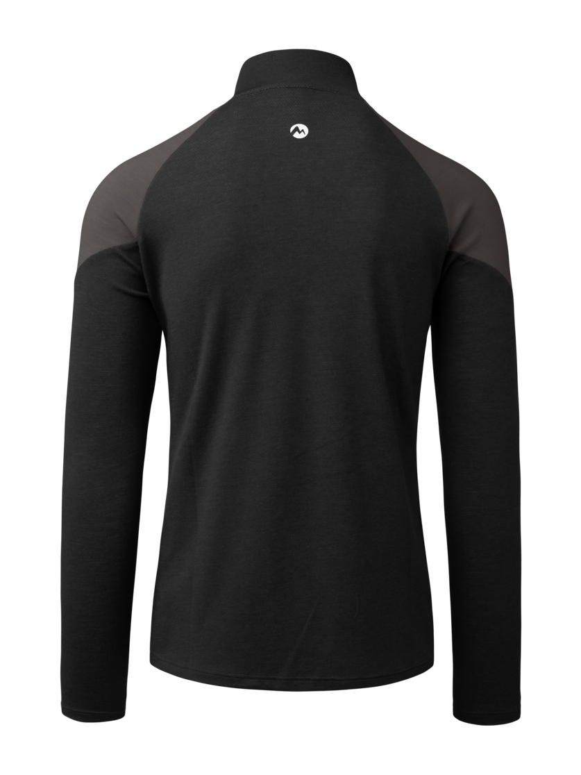 Martini Sportswear - Horizon Halfzip Shirt M - Longsleeves in black-granite - rear view - Men