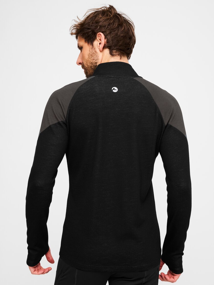 Martini Sportswear - Horizon Halfzip Shirt M - Longsleeves in black-granite - rear view model - Men