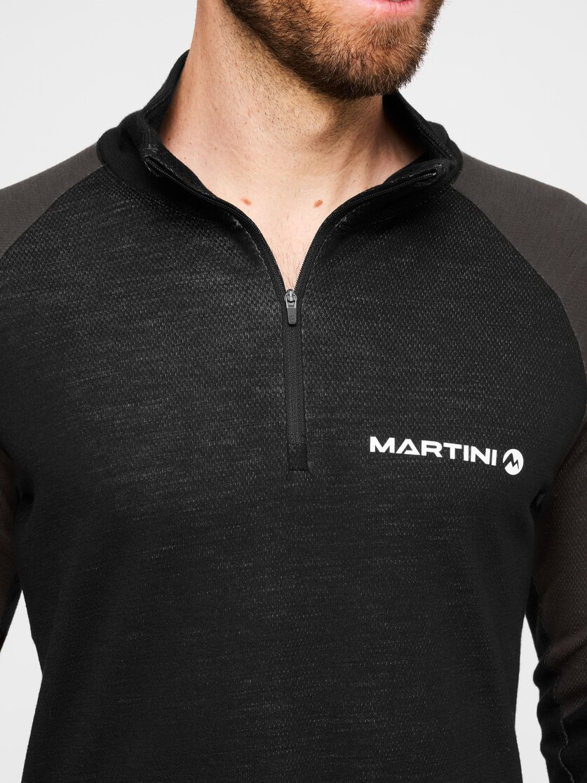 Martini Sportswear - Horizon Halfzip Shirt M - Longsleeves in black-granite - Detail 2 - Men