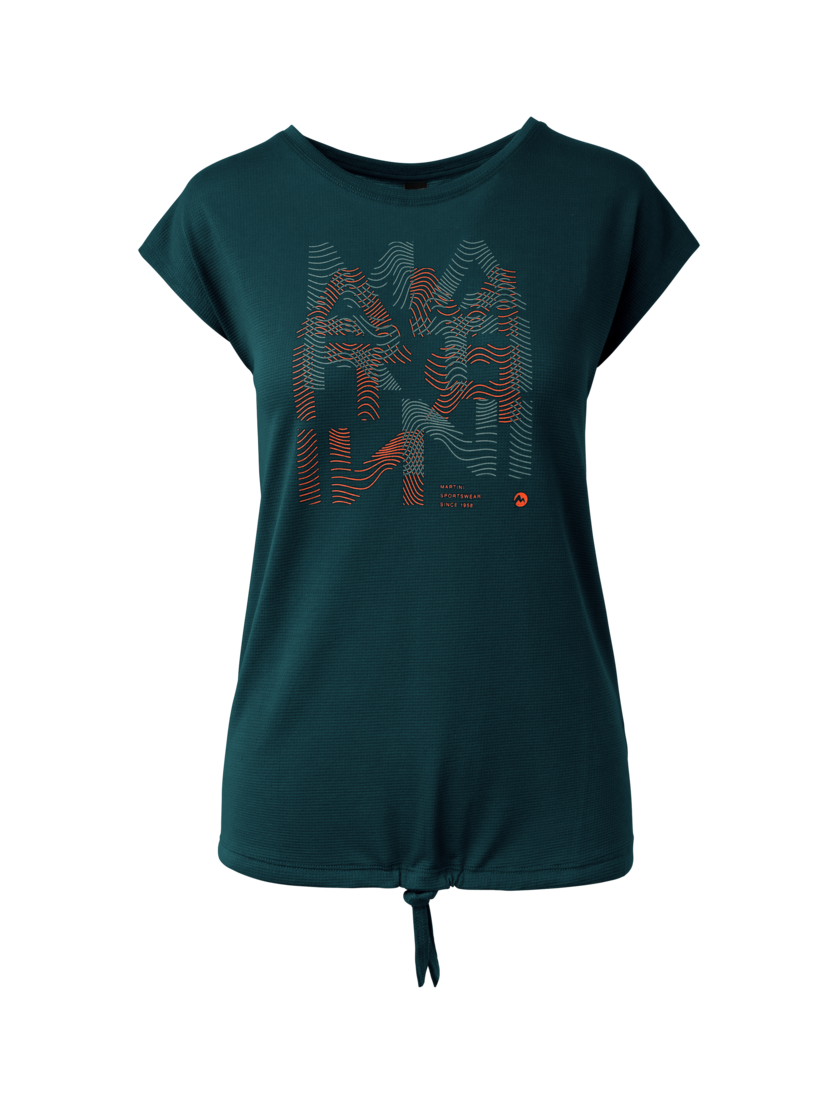 Martini Sportswear - Alpmate Flow Shirt W - T-Shirts in seaport-tangerine - vista frontale - Donna