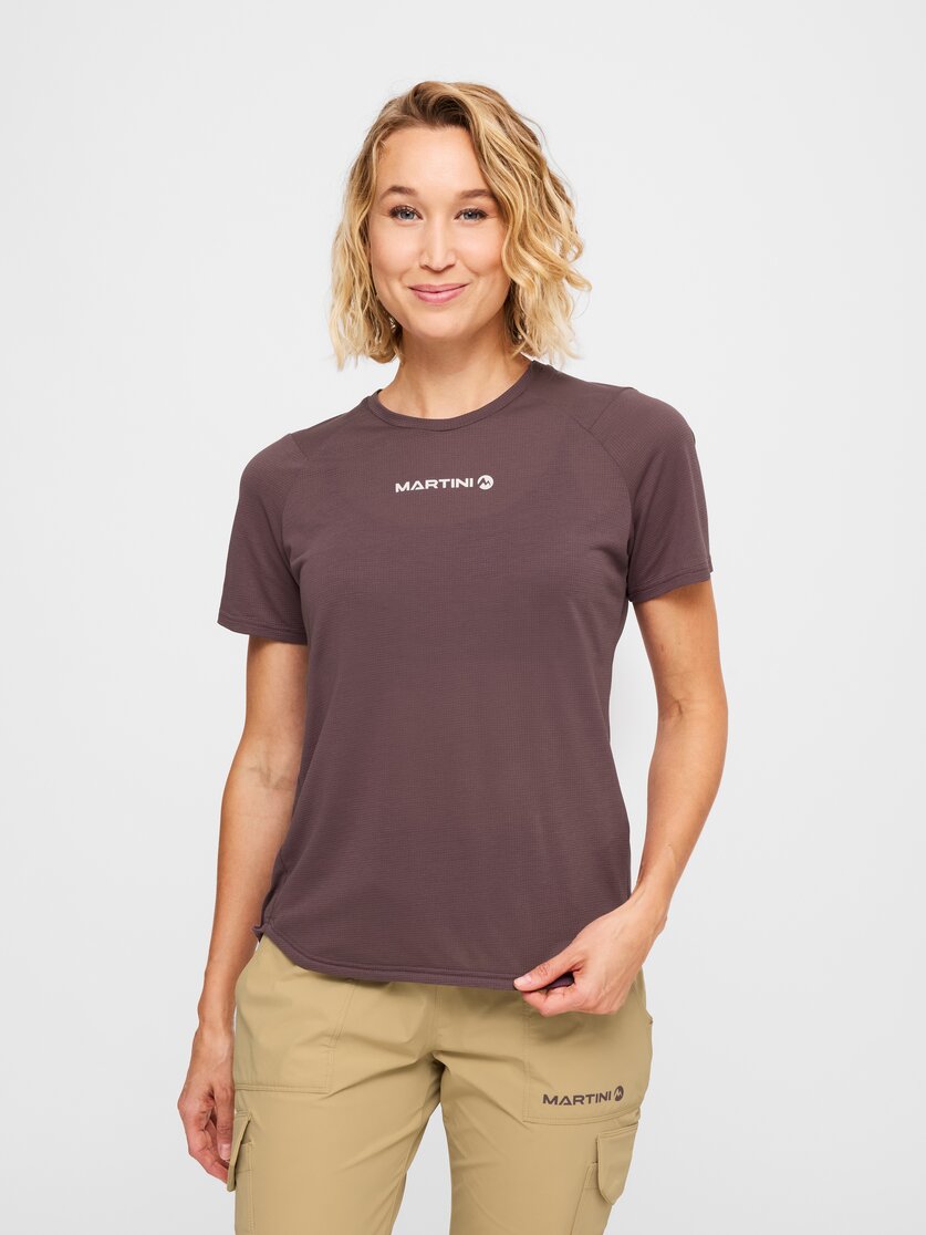 Martini Sportswear - Alpmate Trail Shirt W - T-Shirts in black-white - vista frontale modello - Donna