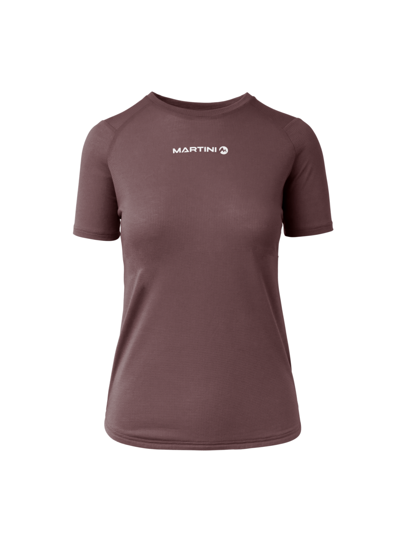 Martini Sportswear - Alpmate Trail Shirt W - T-Shirts in clay-white - vista frontale - Donna