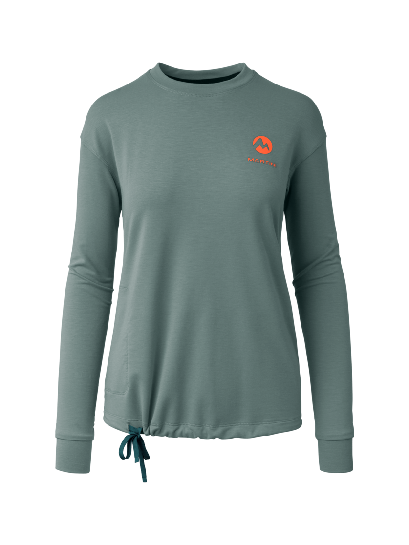 Martini Sportswear - Alpmate Roots ML Crew Neck W - Hoodies in misty blue-tangerine - Vorderansicht - Damen