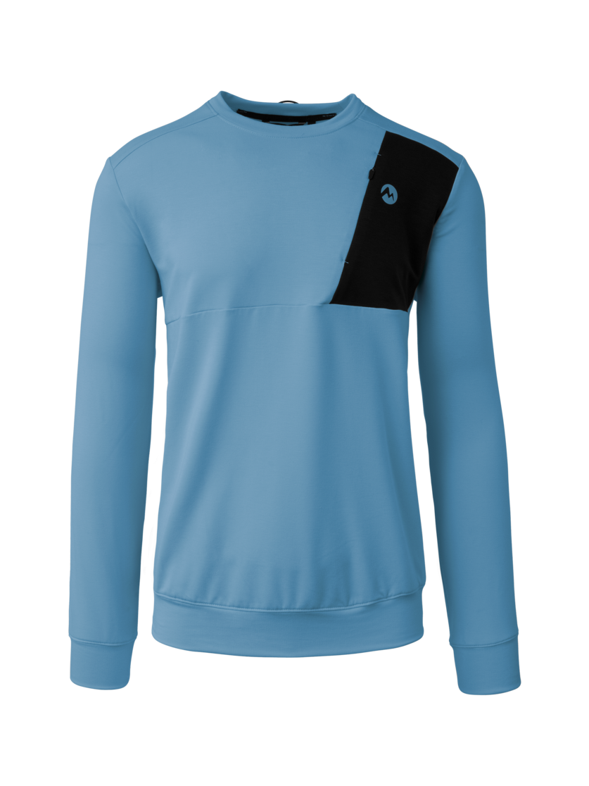 Martini Sportswear - Alpmate Roots ML Crew Neck M - Hoodies in noon blue-black - Vorderansicht - Herren