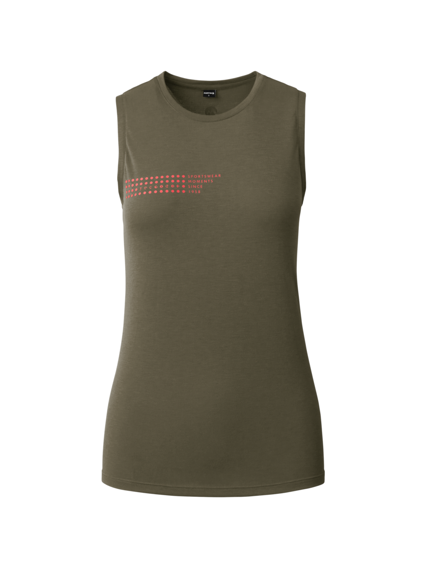 Martini Sportswear - Highventure Sleeveless Shirt W - Tops in moss-punch - Vorderansicht - Damen