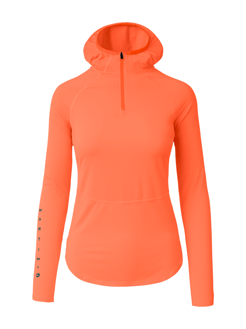 Martini Sportswear - Hillclimb ProTec Hooded Shirt W - Langarmshirts in papaya-seaport - Vorderansicht - Damen