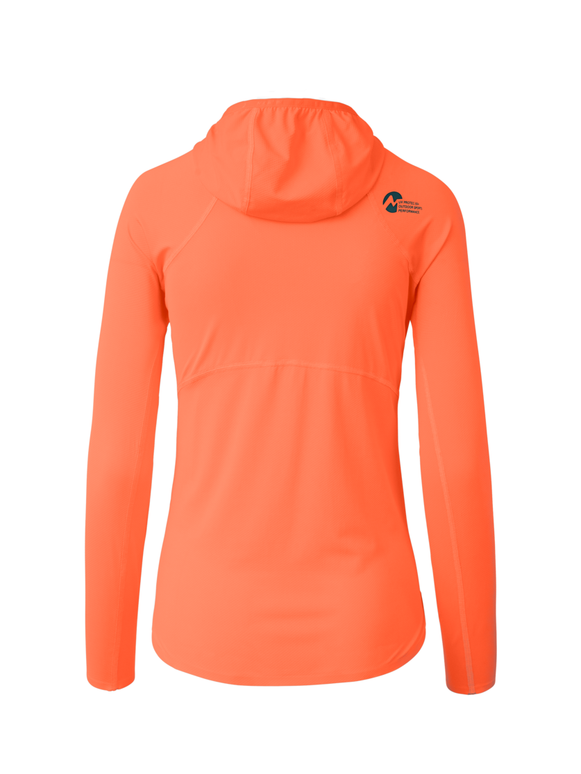 Martini Sportswear - Hillclimb ProTec Hooded Shirt W - Langarmshirts in papaya-seaport - Rückansicht - Damen