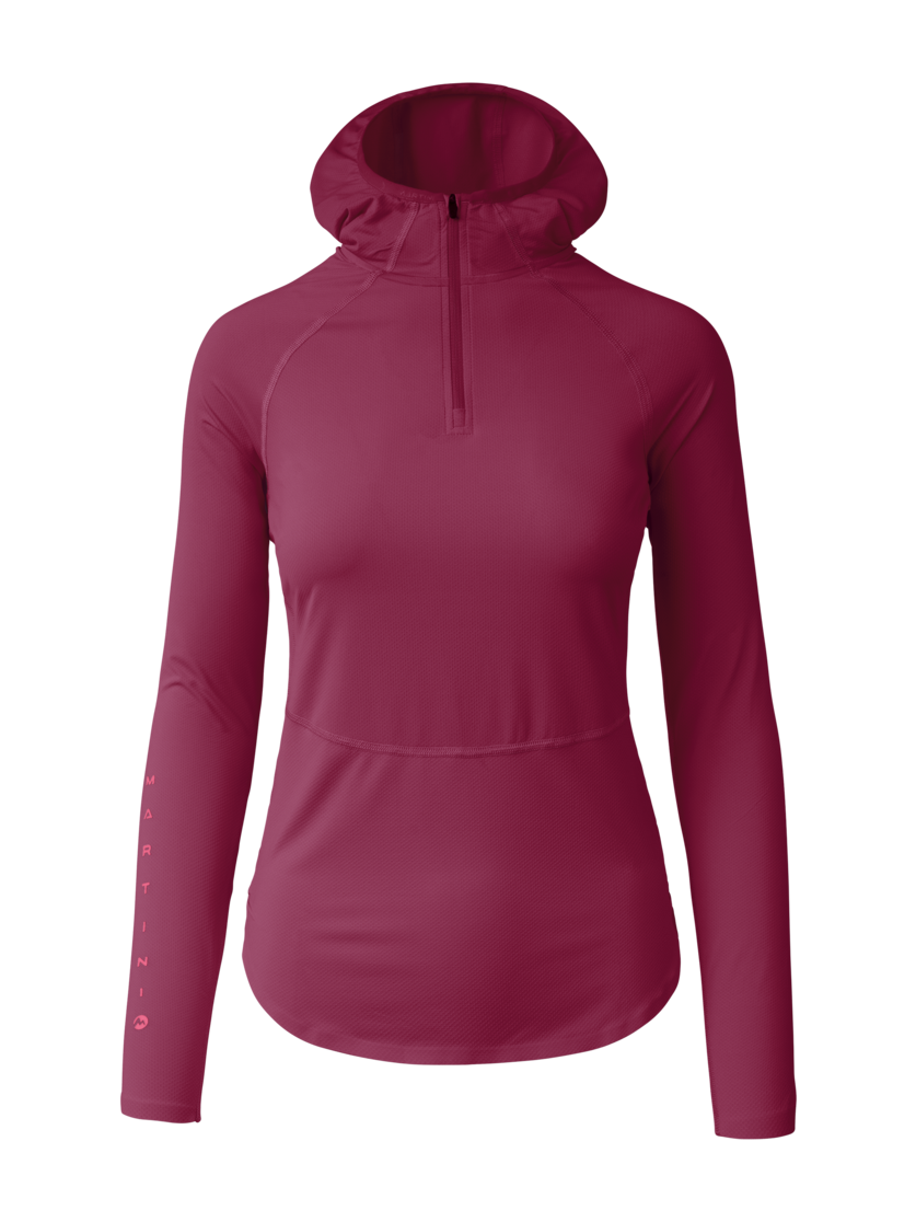 Martini Sportswear - Hillclimb ProTec Hooded Shirt W - Maglie a maniche lunghe in plume-fuchsia - vista frontale - Donna