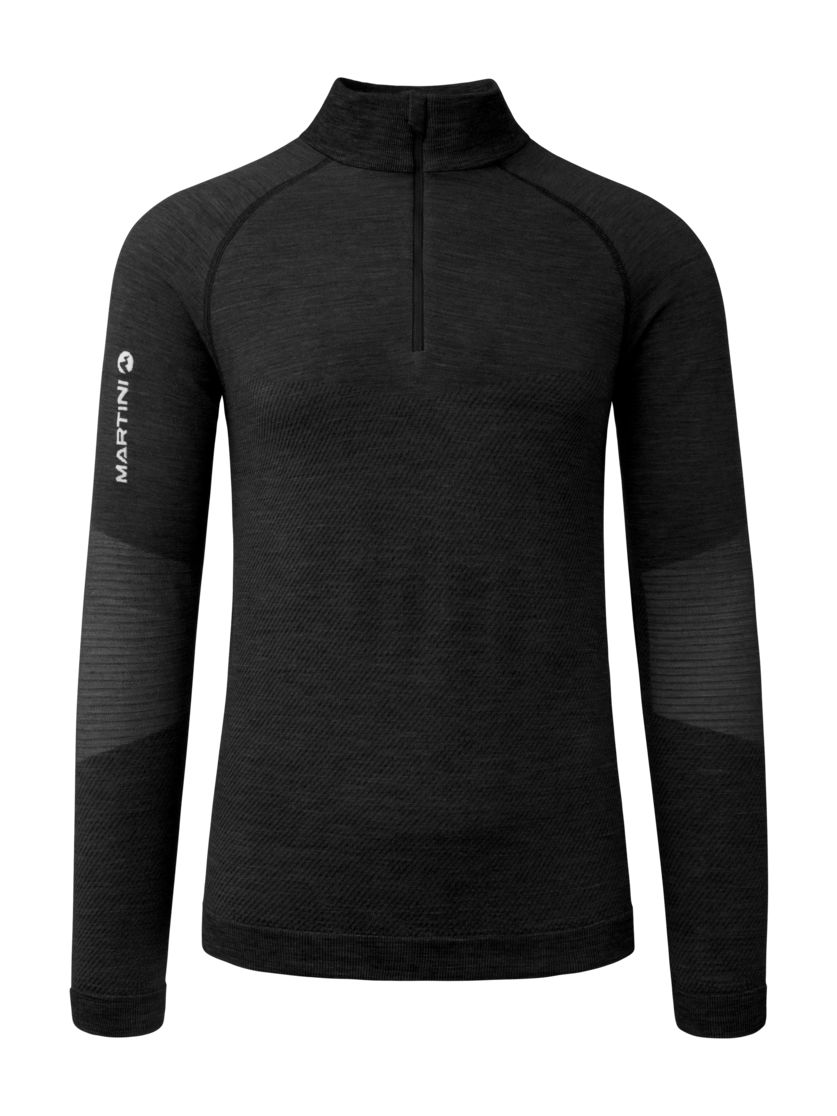 Martini Sportswear - Argon Halfzip Shirt M - Maglie a maniche lunghe in black - vista frontale - Uomo