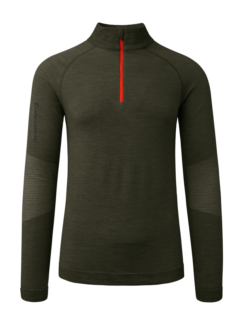 Martini Sportswear - Argon Halfzip Shirt M - Langarmshirts in olive-lava - Vorderansicht - Herren