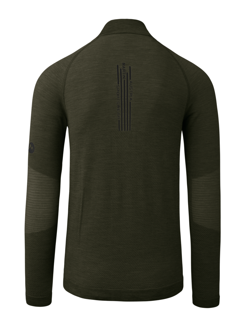 Martini Sportswear - Argon Halfzip Shirt M - Langarmshirts in olive-lava - Rückansicht - Herren