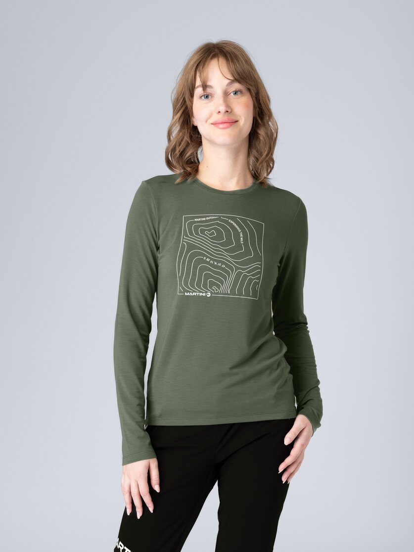 Martini Sportswear - Yalca Shirt W - Langarmshirts in mosstone - Vorderansicht Model - Damen