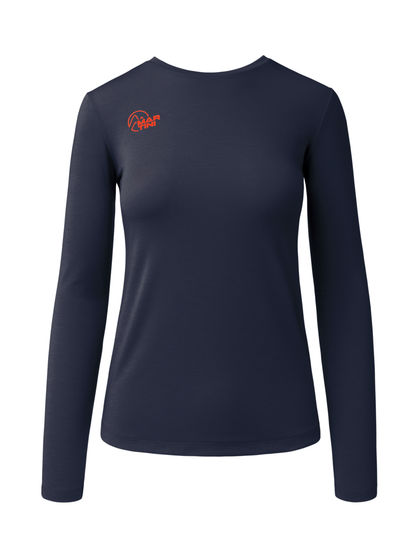 Martini Sportswear - Firstline Shirt W - Maglie a maniche lunghe in true navy - vista frontale - Donna