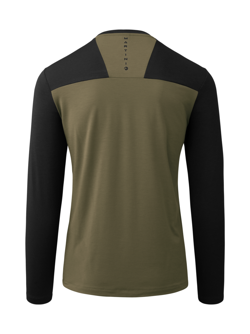 Martini Sportswear - Firstline Shirt M - Langarmshirts in olive-black - Rückansicht - Herren
