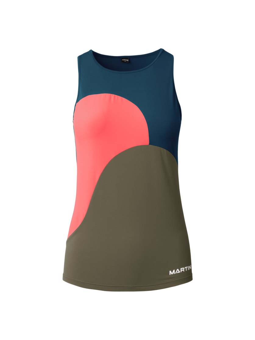 Martini Sportswear - Hillclimb Sleeveless Shirt W - Tops in moss-poseidon - Vorderansicht - Damen